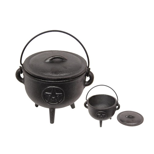 12cm Cast Iron Cauldron With Lid