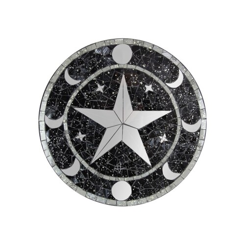 Mosaic Mirror - Moon Phase & Pentagram