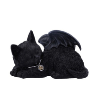 Sleeping Black Cat with Wings