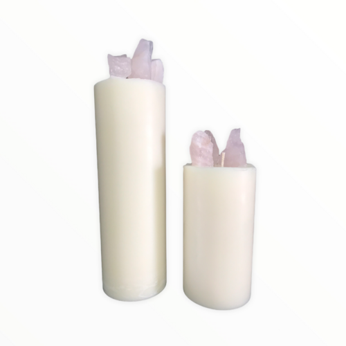 Rose Quartz Pillar Candles